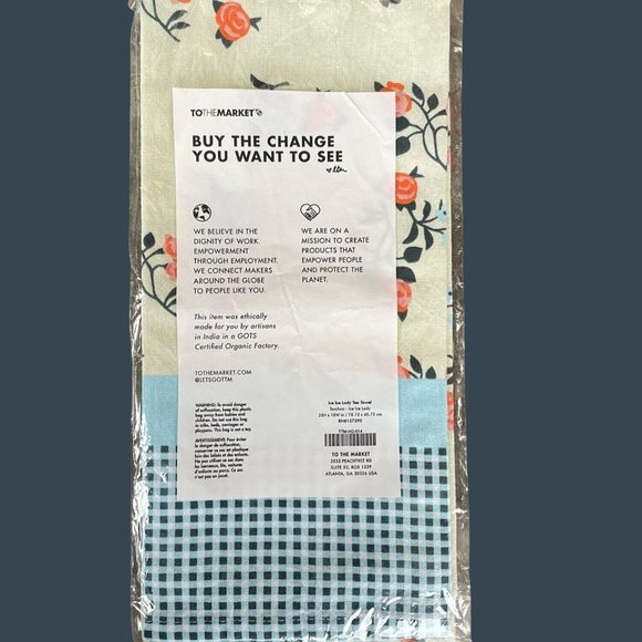 To the Market Ice Ice Floral Tea Towel New Cotton Kitchen Bath - Picture 1 of 7